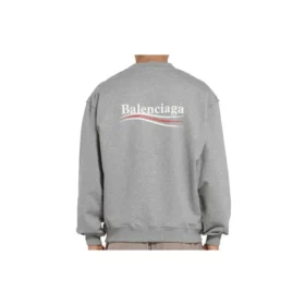 Pull à col rond pour homme Balenciaga « Micro Mark » à motif alphabétique, gris 556147TBV141300 Pull à col rond pour homme Balenciaga « Micro Mark » à motif alphabétique, gris 556147TBV141300