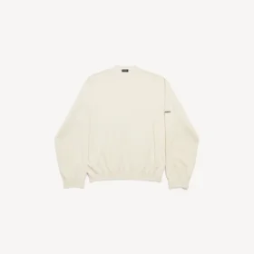 Pull à col rond pour homme, couleur crème
