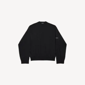 Pull à col rond pour homme, noir