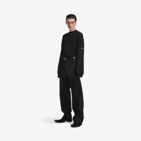 Pull à col rond pour homme, noir