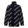 Pull à col roulé avec logo sur toute la surface « Black White » 621018T15674177