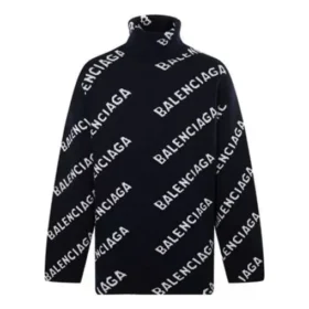 Pull à col roulé avec logo sur toute la surface « Black White » 621018T15674177