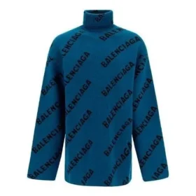 Pull à col roulé avec logo sur toute la surface « Petrol Blue » 657402T15672470
