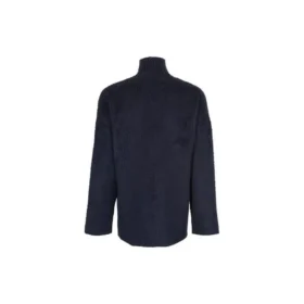 Pull à col roulé en coton brossé avec logo griffonné « Navy » 625935T31828065