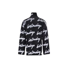 Pull à col roulé en jersey avec logo griffonné « Noir » 625927T31801070