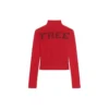 Pull à col roulé imprimé côtelé « Red » 662722T32106167