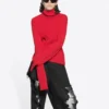 Pull à col roulé imprimé côtelé « Red » 662722T32106167