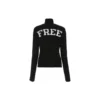 Pull à col roulé imprimé et côtelé « Noir » 662722T32101070
