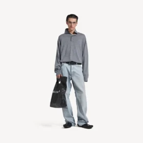 Pull à col roulé pour homme, gris chiné