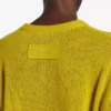 Pull court à col rond pour femme, jaune foncé