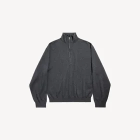 Pull à demi-zip pour homme, gris