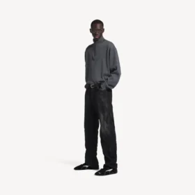 Pull à demi-zip pour homme, gris