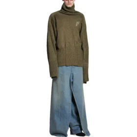 Pull en chaussettes recyclées « Vert foncé » 768686T71932525