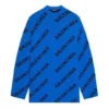 Pull en laine à col rond avec logo sur toute la surface « Bleu » 657400T15673964