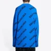 Pull en laine à col rond avec logo sur toute la surface « Bleu » 657400T15673964