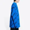 Pull en laine à col rond avec logo sur toute la surface « Bleu » 657400T15673964