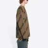 Pull en laine à col rond avec logo sur toute la surface « Light Brown » 657401T32002900