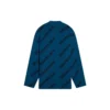 Pull en laine à col rond avec logo sur toute la surface « Petrol Blue » 657400T15672470