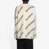 Pull en laine à col rond avec logo sur toute la surface « White » 657401T32009054