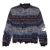Pull en laine mélangée à motif Fair Isle délavé « Blue » 662518T16028088
