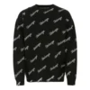 Pull en maille avec logo script sur toute la surface « Noir » 646493T41121070
