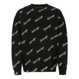 Pull en maille avec logo script sur toute la surface « Noir » 646493T41121070