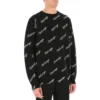 Pull en maille avec logo script sur toute la surface « Noir » 646493T41121070