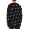 Pull en maille avec logo script sur toute la surface « Noir » 646493T41121070