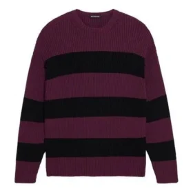 Pull en maille BB à bordures « Violet Noir » 608760T31621087 Pull en maille BB à bordures « Violet Noir » 608760T31621087