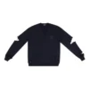 Pull en maille à col en V délavé « Navy » 696091T16420414