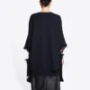 Pull en maille à col en V délavé « Navy » 696091T16420414
