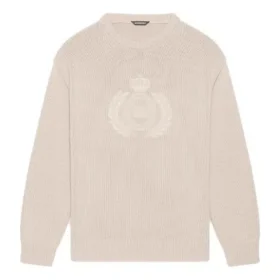 Pull en maille à col rond avec logo BB Laurel Crown « Beige » 664369T32119028