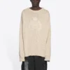 Pull en maille à col rond avec logo BB Laurel Crown « Beige » 664369T32119028