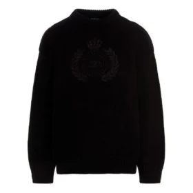 Pull en maille à col rond avec logo BB Laurel Crown « Noir » 664369T32111000