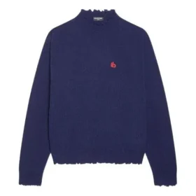 Pull en maille de laine à col montant Double B « Blue » 682010T16274011 Pull en maille de laine à col montant Double B « Blue » 682010T16274011