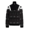 Pull en maille jacquard Sporty B Half Zip Track Mix « Noir Gris » 675289T16171240