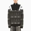 Pull en maille jacquard Sporty B Half Zip Track Mix « Noir Gris » 675289T16171240