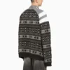 Pull en maille jacquard Sporty B Half Zip Track Mix « Noir Gris » 675289T16171240