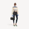 Pull hybride pour femme bleu marine/blanc Pull hybride pour femme bleu marine/blanc
