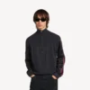 Pull hybride zippé pour homme, gris foncé Pull hybride zippé pour homme, gris foncé