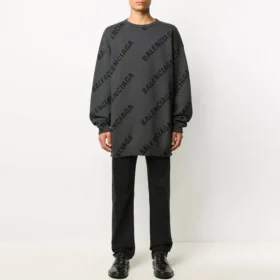 Pull à logo en maille intarsia « Grey » 625970T31781262