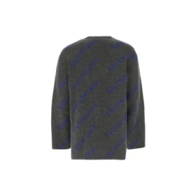 Pull à logo en maille intarsia « Gris foncé » 623283T15671035