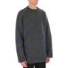 Pull à logo en maille intarsia « Gris foncé » 623283T15671035