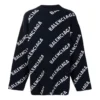 Pull à logo en maille intarsia « Noir » 623283T15674177