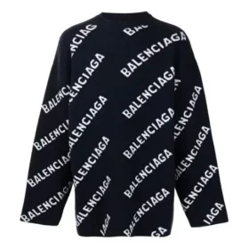 Pull à logo en maille intarsia « Noir » 623283T15674177