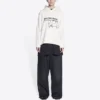 Pull-over Balenciaga x RuPaul Crossover FW21 pour homme, imprimé alphabétique, blanc crème 670946TLV569057