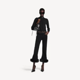Pull zippé pour femme, noir