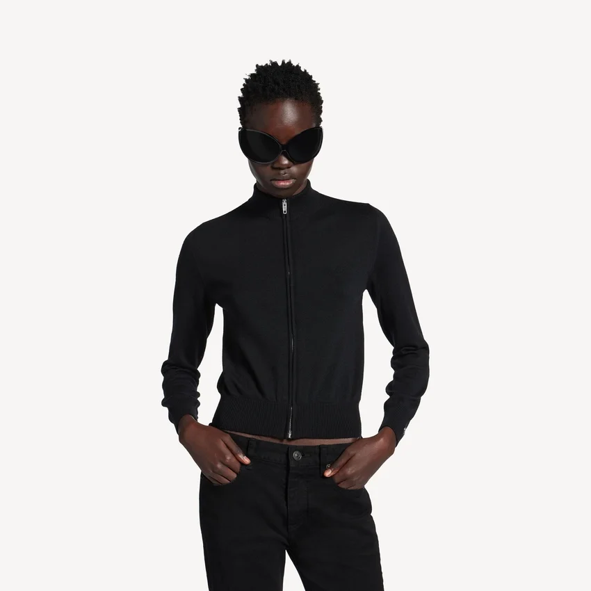Pull zippé pour femme, noir Pull zippé pour femme, noir
