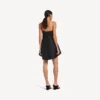 Robe babydoll à bretelles pour femme, noire