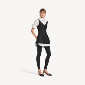 Robe-chemise hybride pour femme, noire